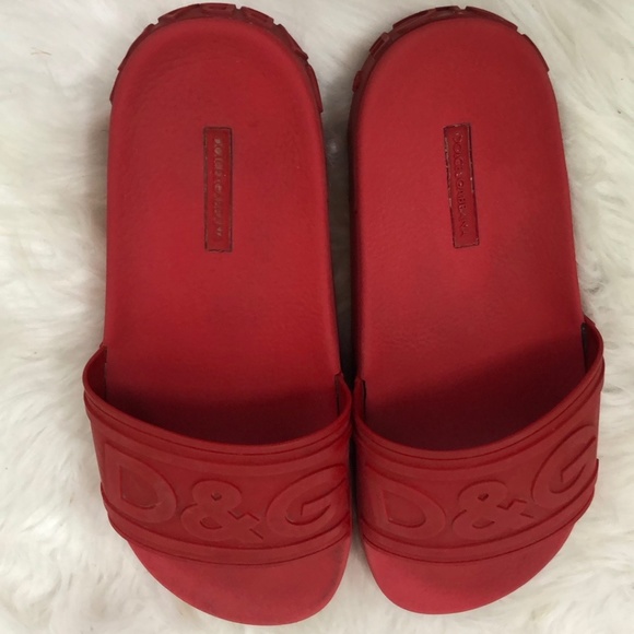 Dolce & Gabbana Men\'s Red Rubber Slides Size 42  / COA main image 9